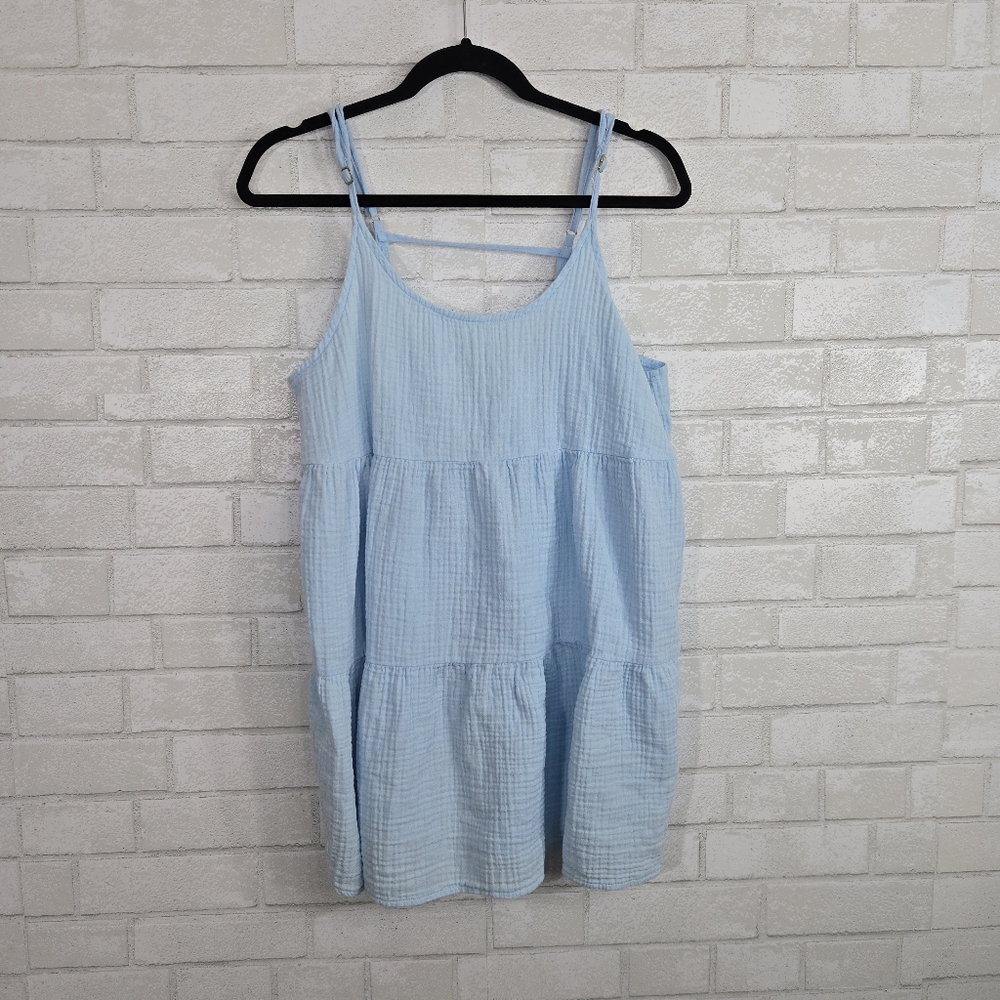 wild fable Light Blue Tiered Gauze Swim Cover-Up